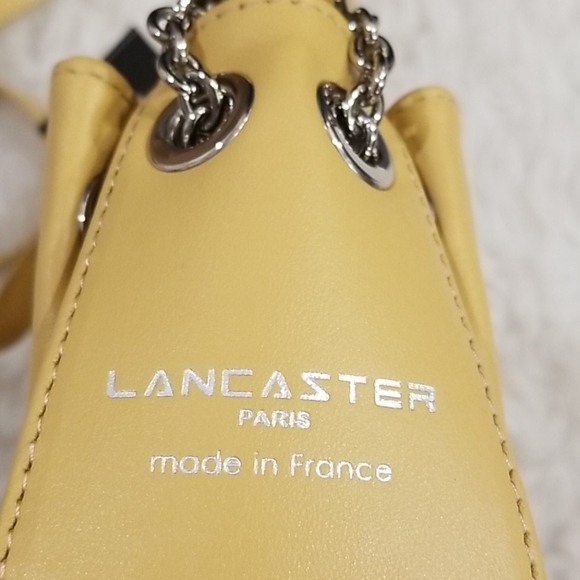 💕LANCASTER PARIS💕 Yellow Leather Shoulder Bag - Picture 4 of 11